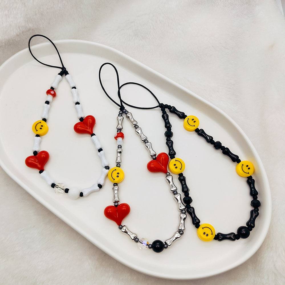 Wholesale Smiley Face Mobile Phone  Funny Bone Wristband Mobile Phone Chain